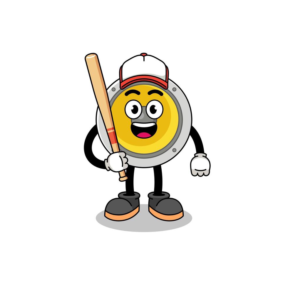 speaker mascot cartoon as a baseball player vector