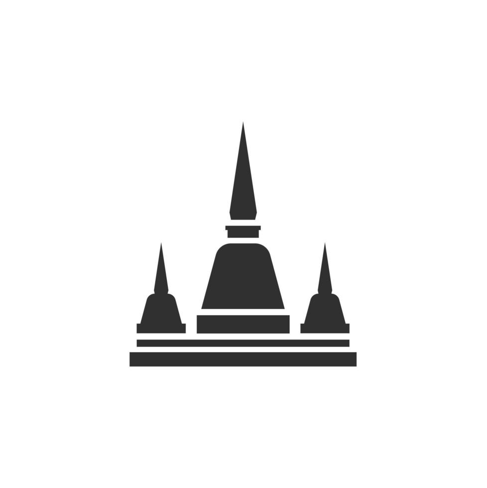 icono de la pagoda de tailandia en un moderno estilo plano aislado en fondo blanco. símbolo para el diseño de su sitio web, logotipo, aplicación, ui. ilustración vectorial, pasos vector