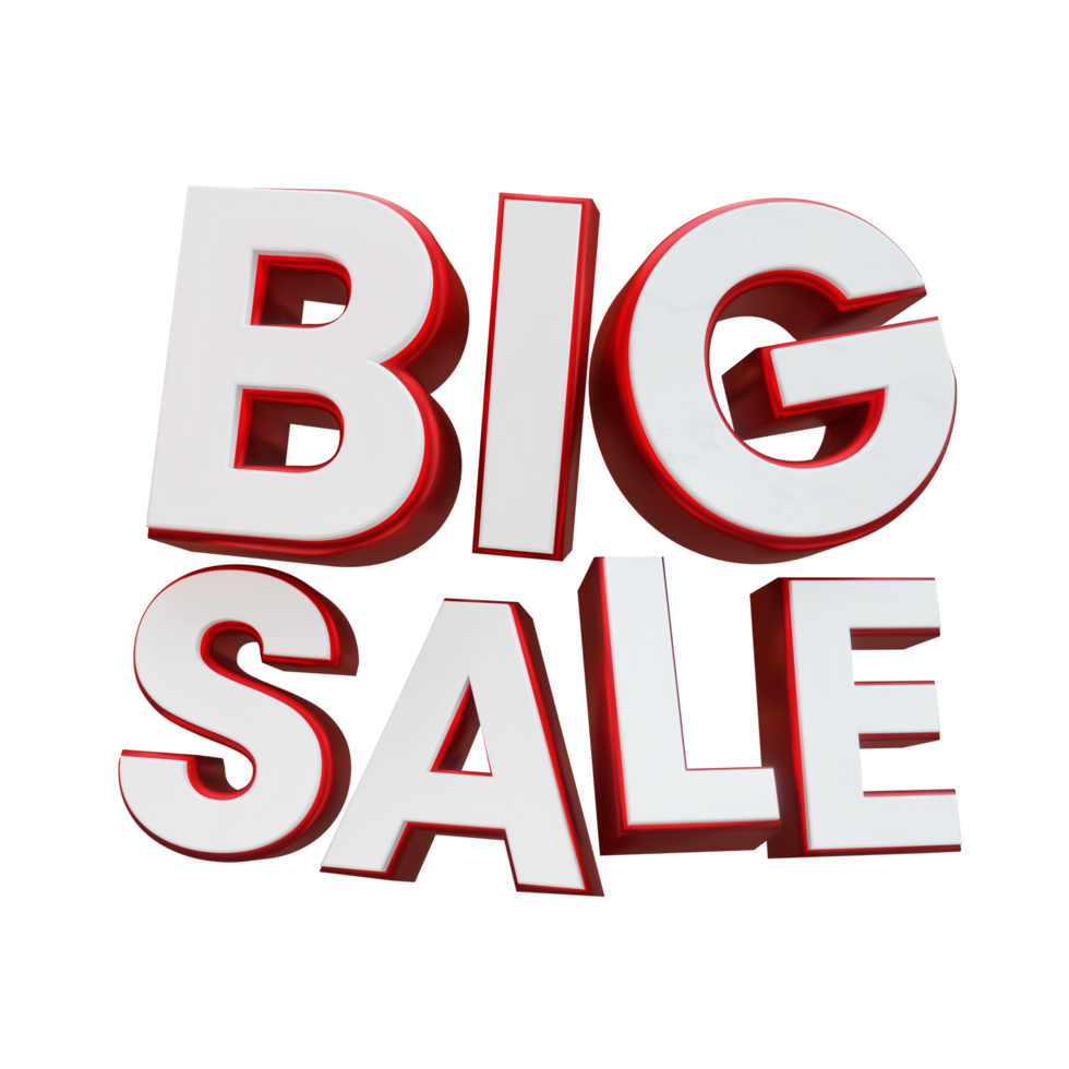 Red White Big Sale Random Composition 3D Render Discount Promotion Element png
