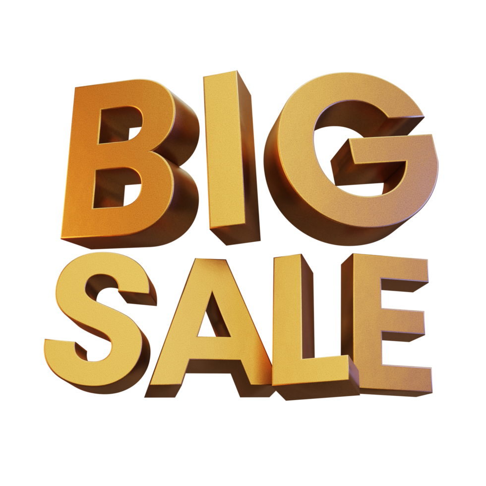 Gold Big Sale Random Composition 3D Render Discount Promotion Element png