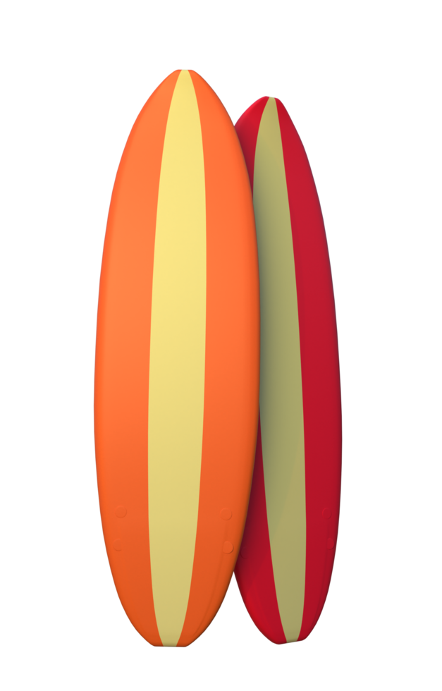Surfboard 3D Render for summer design png
