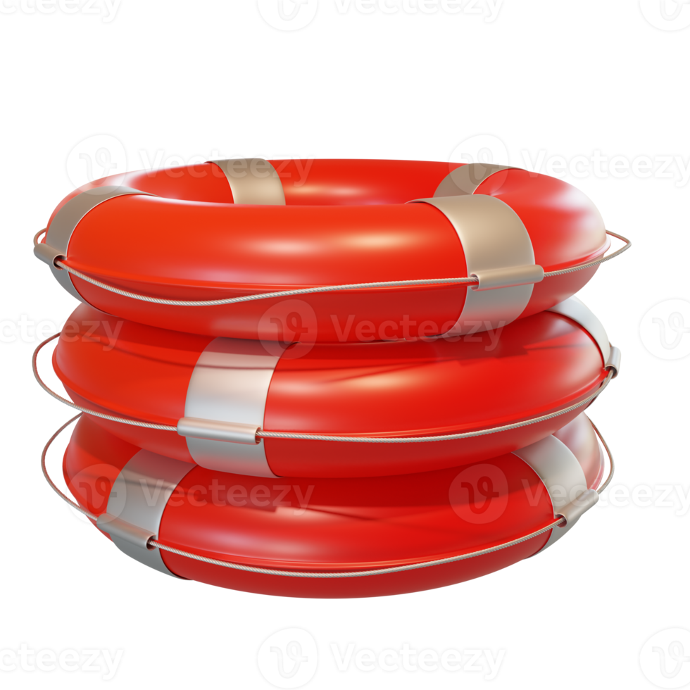 Lifebuoy Ring 3D Render png