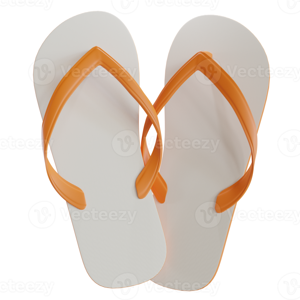 Summer Slipper Composition Isolated 3D Render png