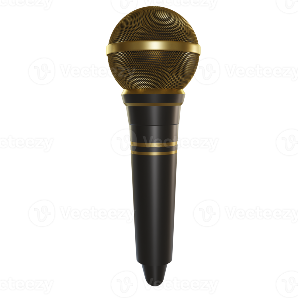 Microphone Broadcast or Karaoke 3D Render Element png