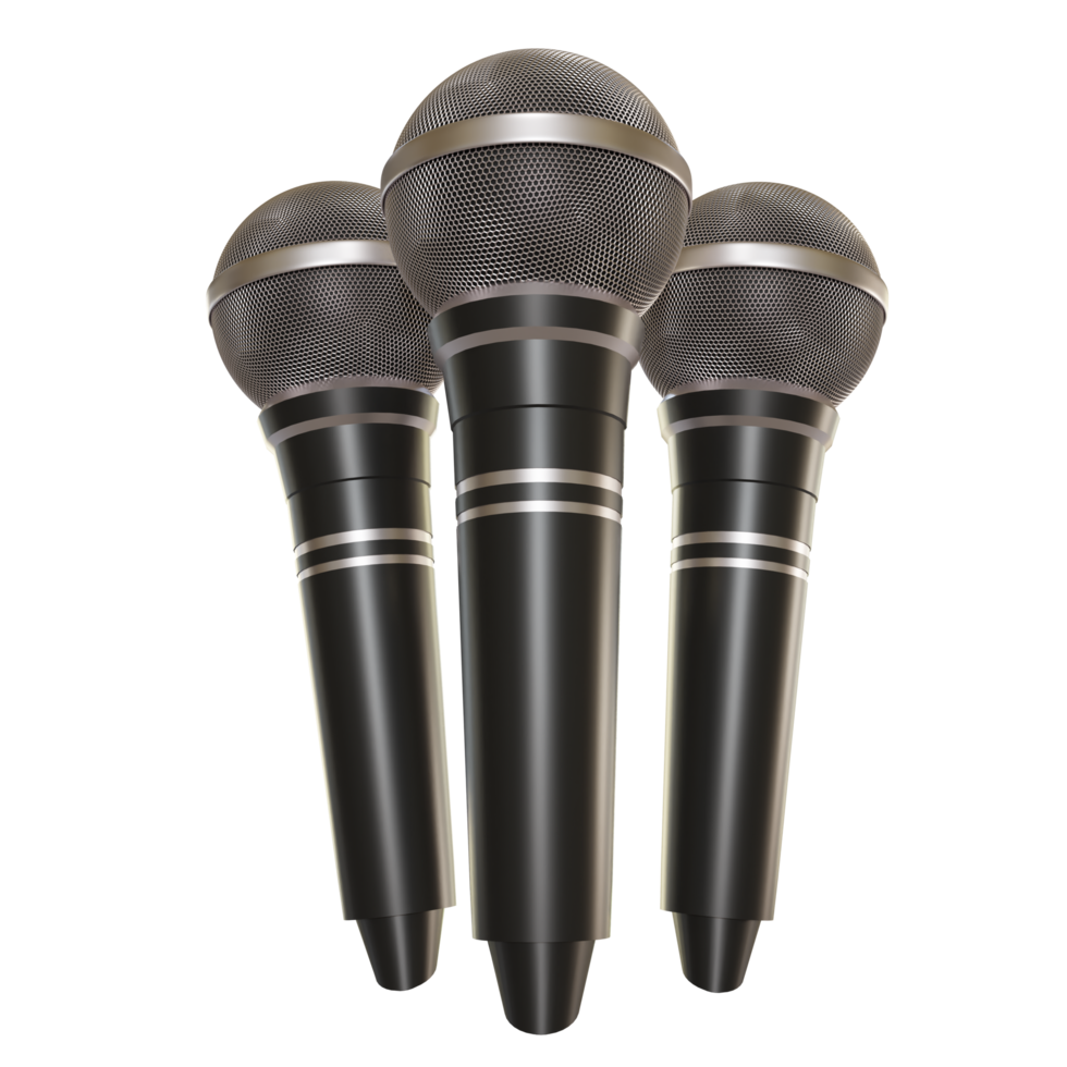 Microphone Broadcast or Karaoke 3D Render Element png