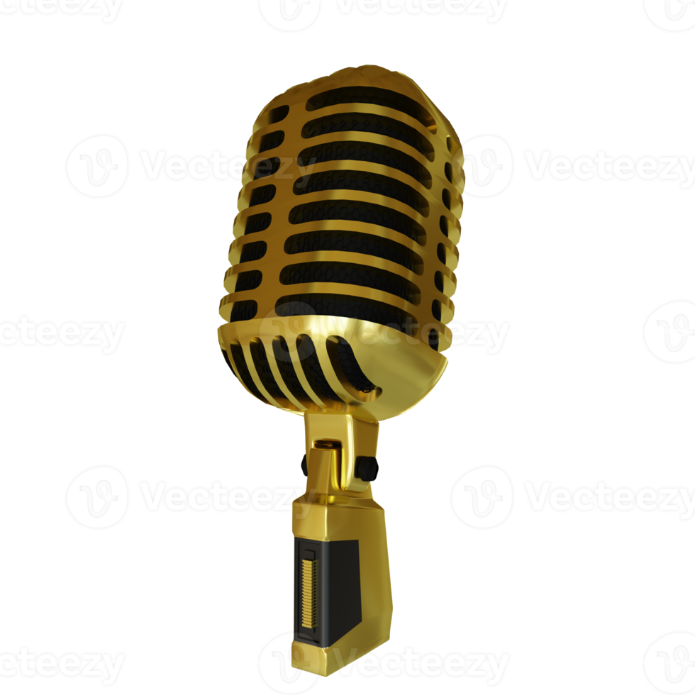 Microphone Broadcast or Karaoke 3D Render Element png