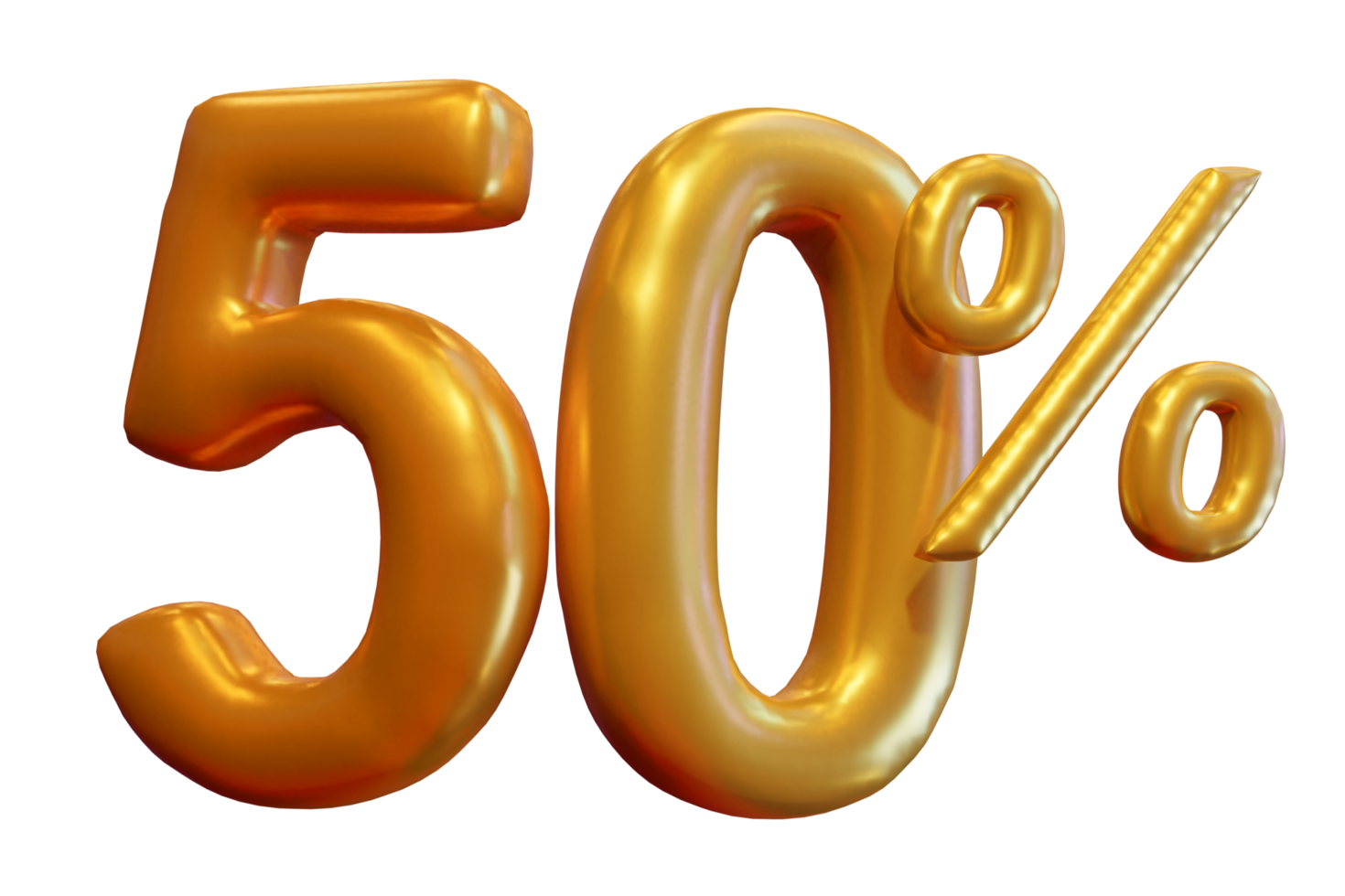 Discount 50 Off 3D Render Promotion Element png