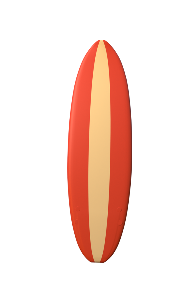render 3d de tabla de surf para diseño de verano png