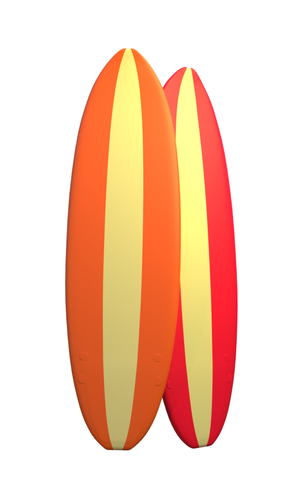 Surfboard 3D Render for summer design png