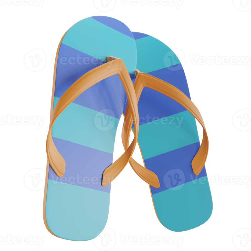 Summer Slipper Composition Isolated 3D Render png