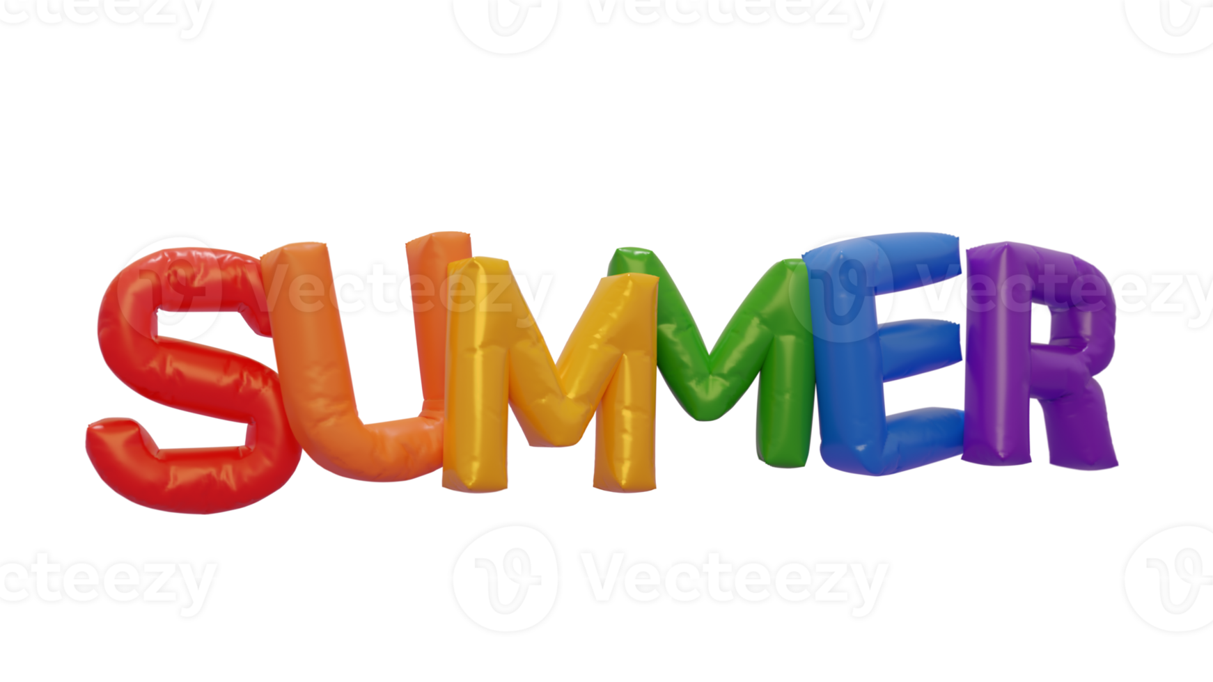 Summer Balloon Composition 3D Render Text png