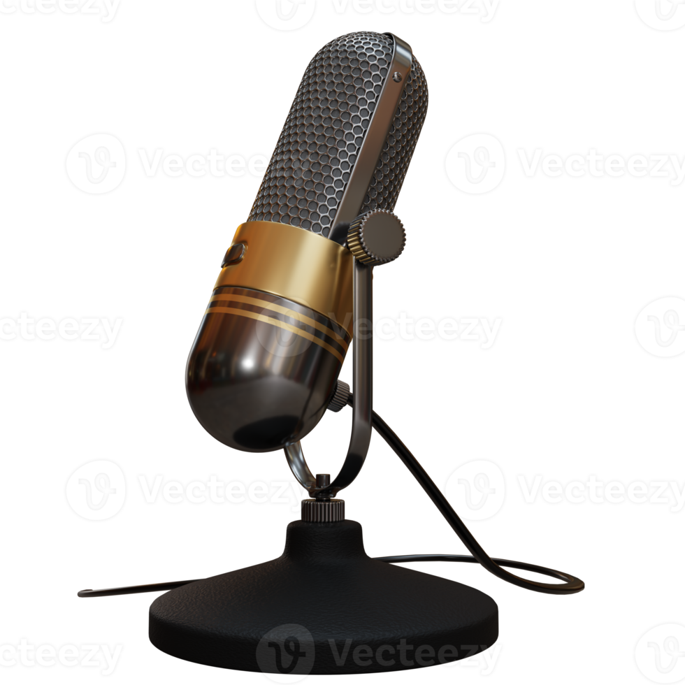 Microphone Broadcast or Karaoke 3D Render Element png