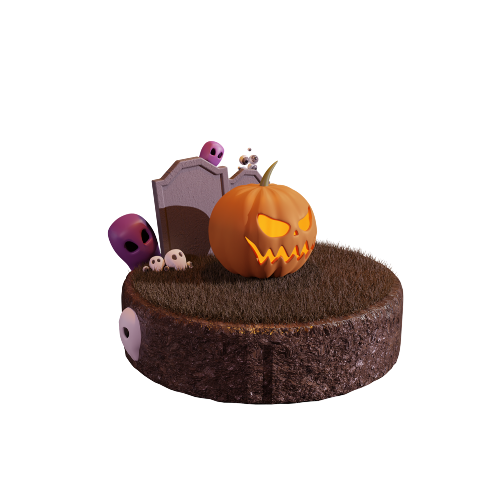 3d illustration halloween banner mall png