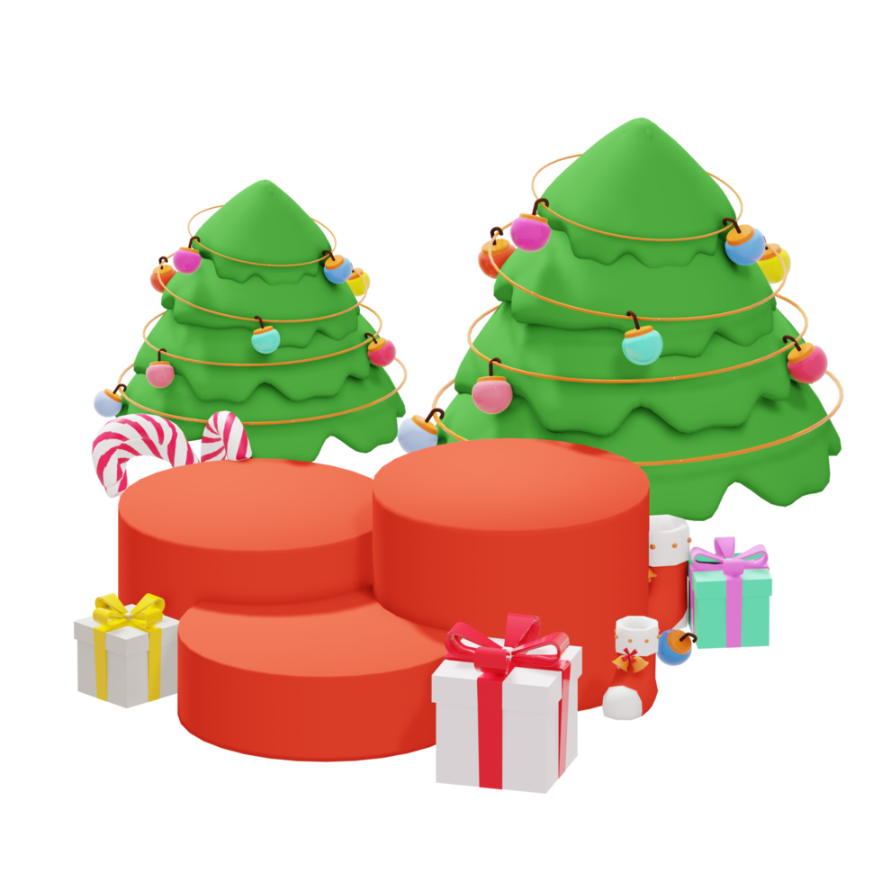 3d product podium illustration for christmas day theme png