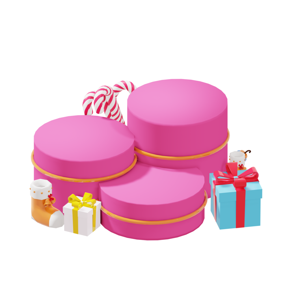 3d product podium illustration for christmas day theme png