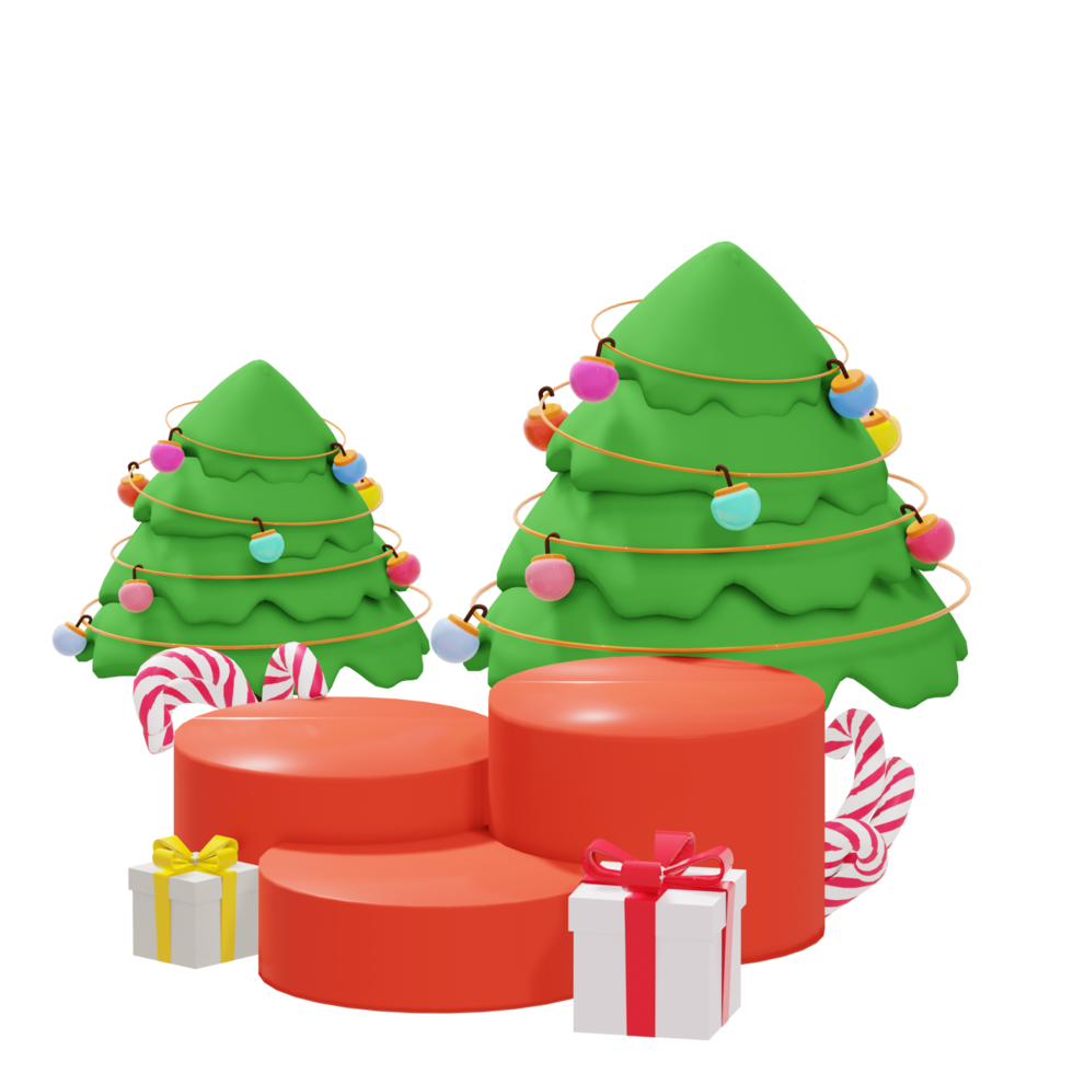 ilustración de podio de producto 3d para el tema del día de navidad png