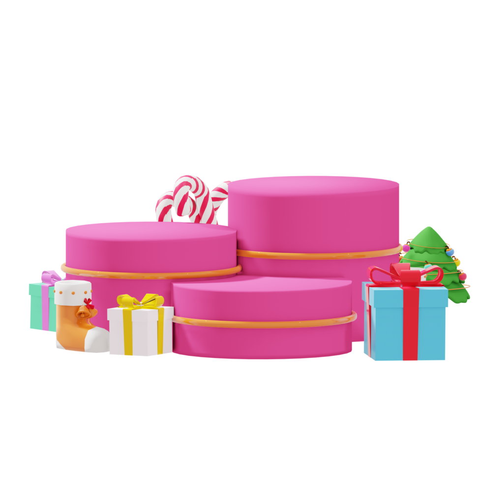 3d product podium illustration for christmas day theme png