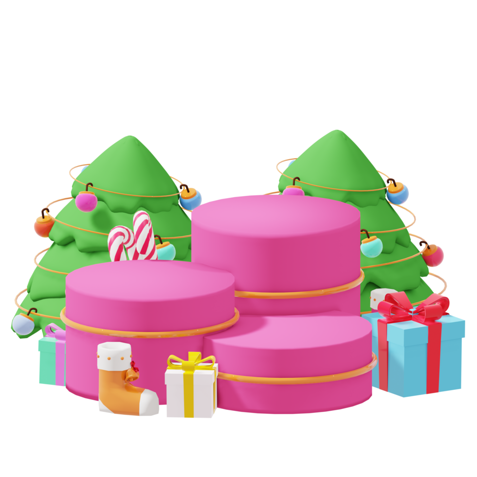 3d product podium illustration for christmas day theme png