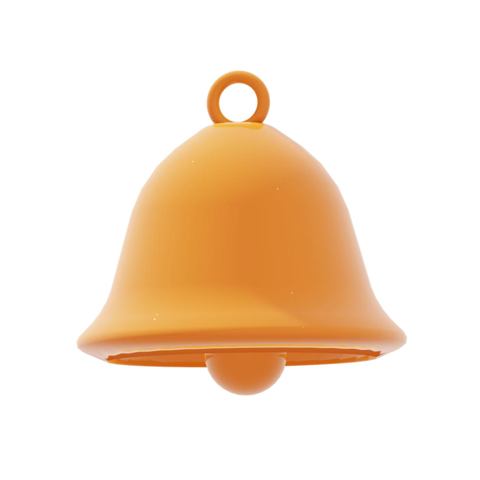 3d illustration of cute bell icon with christmas day theme png