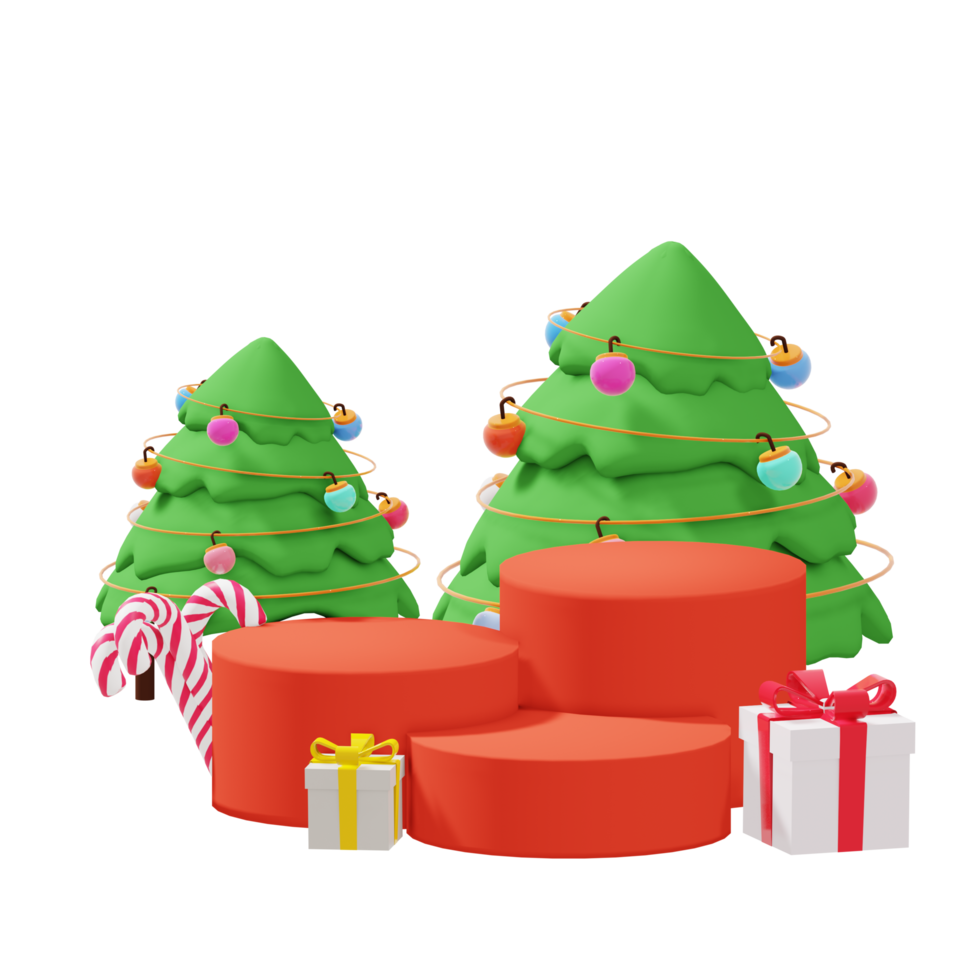 illustration de podium de produit 3d pour le thème du jour de noël png