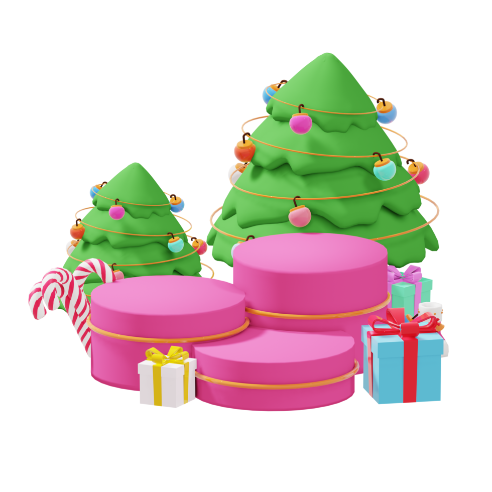 3d product podium illustration for christmas day theme png