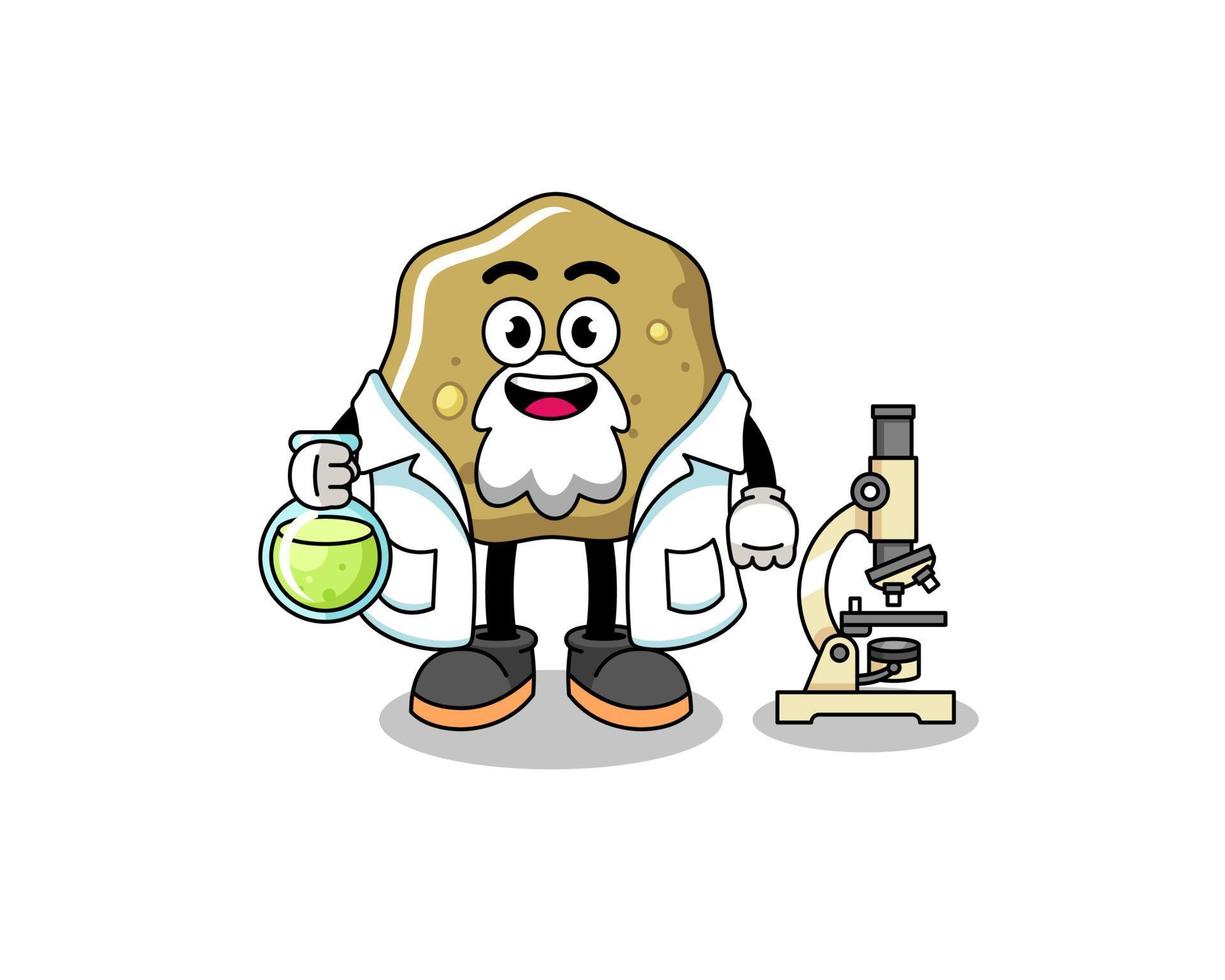 Mascot of loose stools as a scientist vector