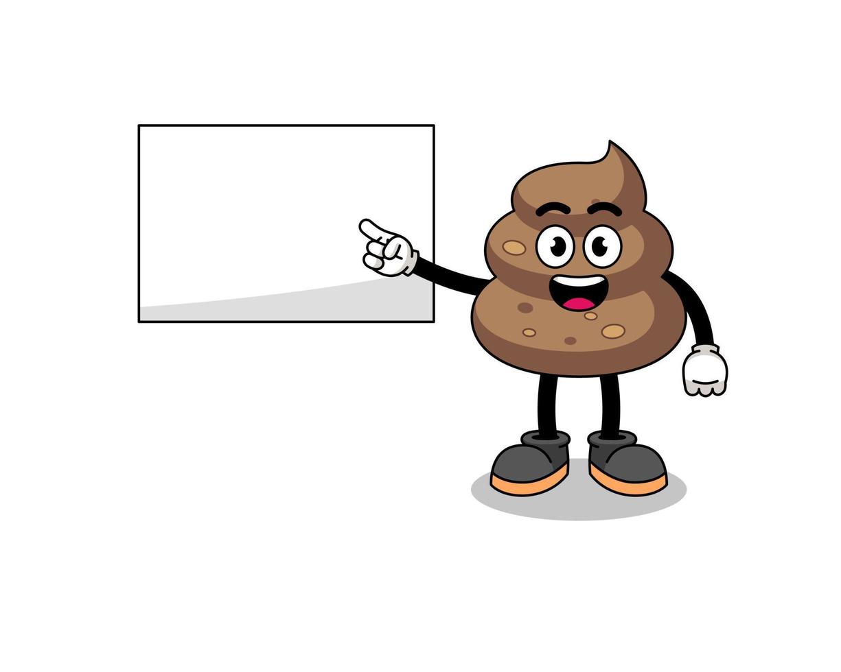 poop illustration doing a presentation vector