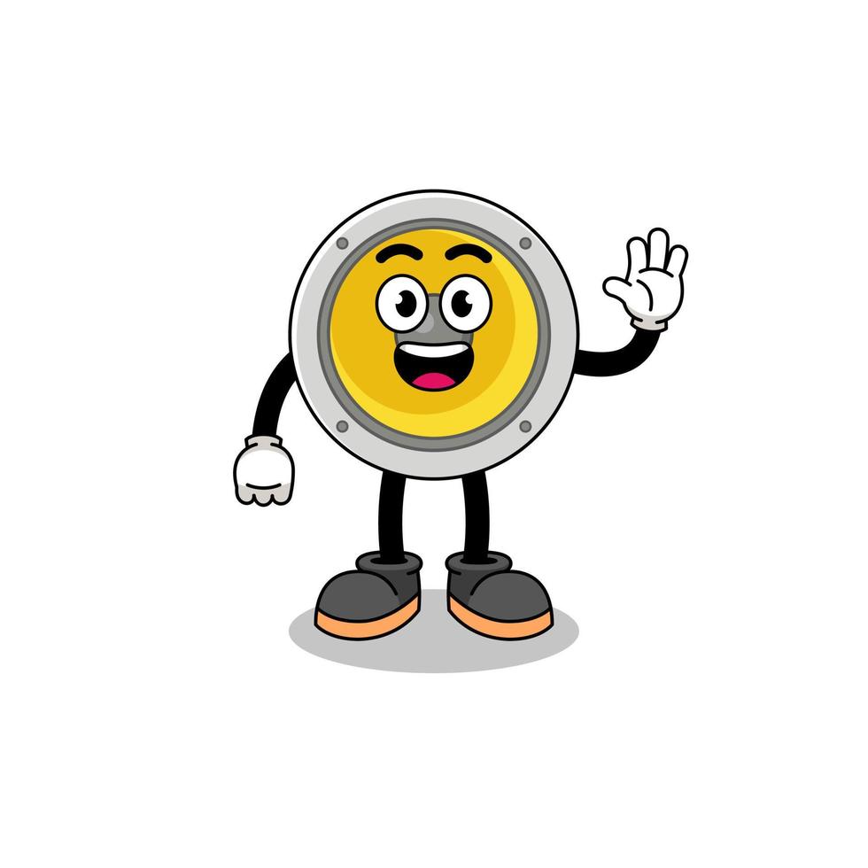 speaker cartoon doing wave hand gesture vector