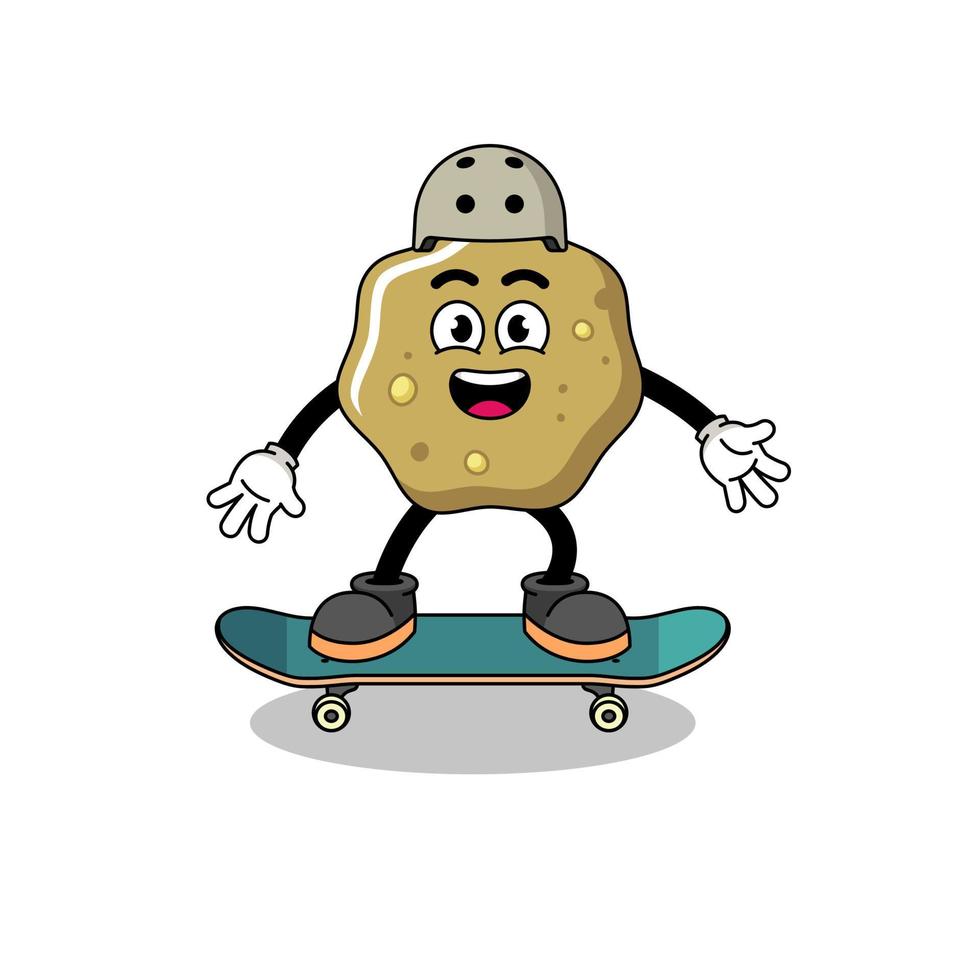 loose stools mascot playing a skateboard vector