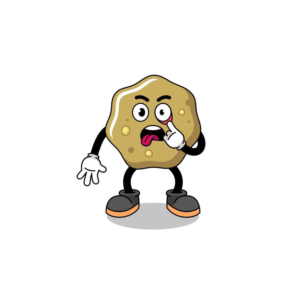 Character Illustration of loose stools with tongue sticking out vector