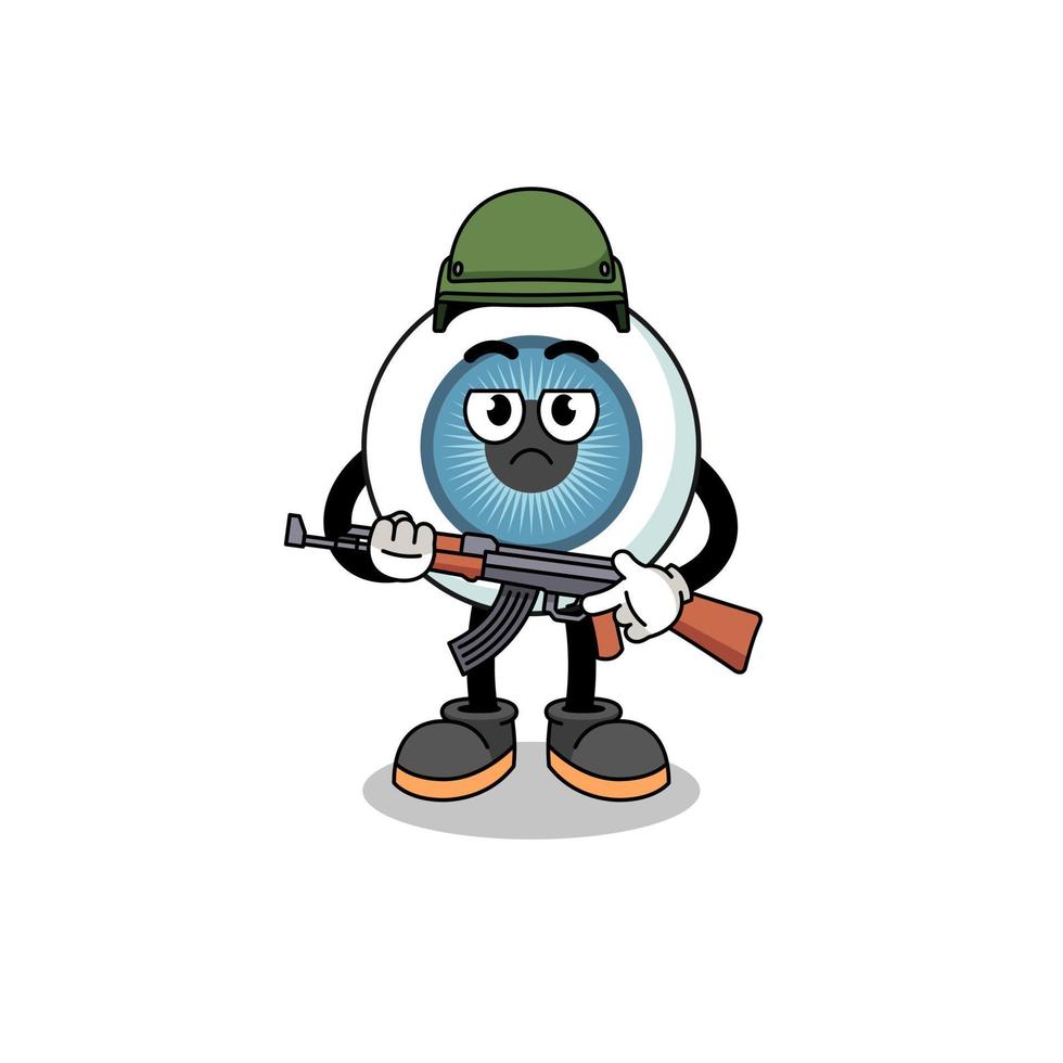 Cartoon of eyeball soldier vector