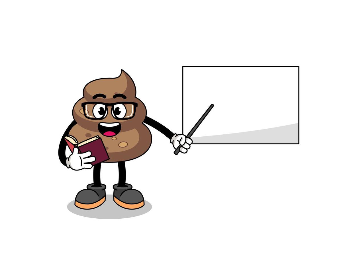 Mascot cartoon of poop teacher vector