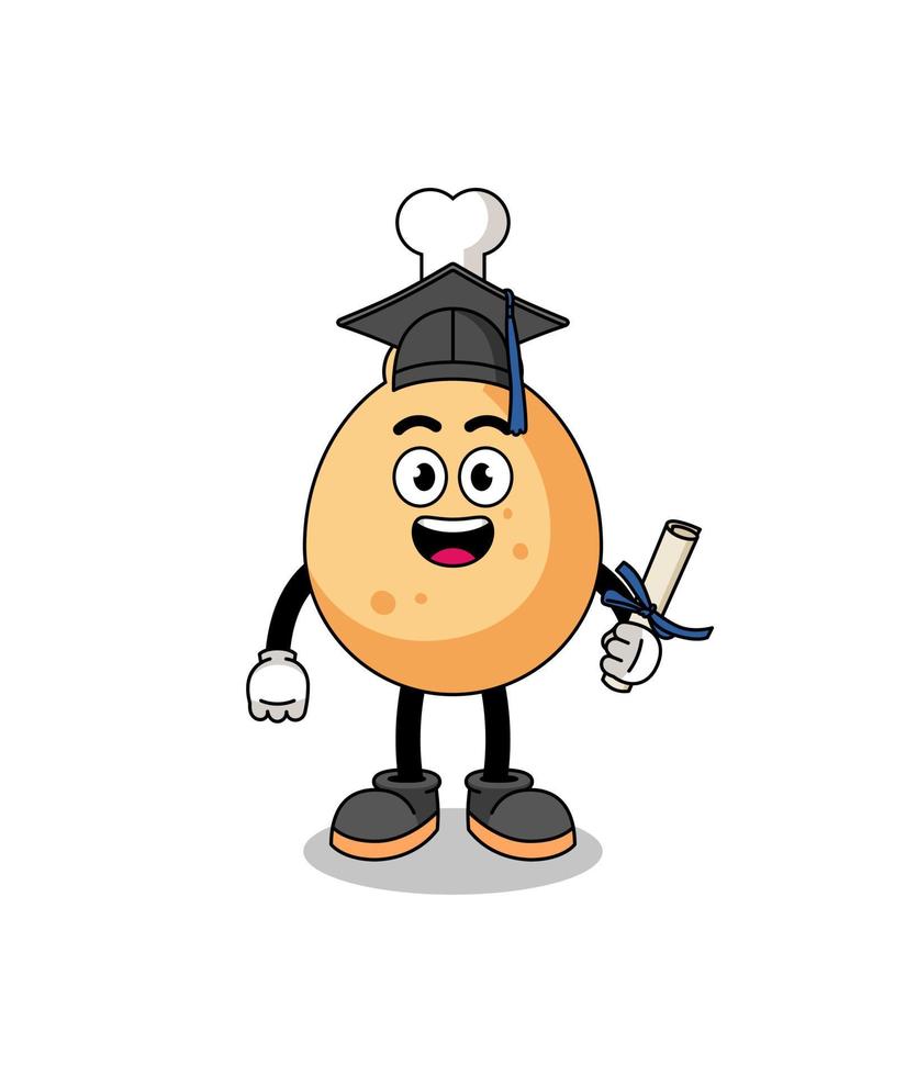 fried chicken mascot with graduation pose vector