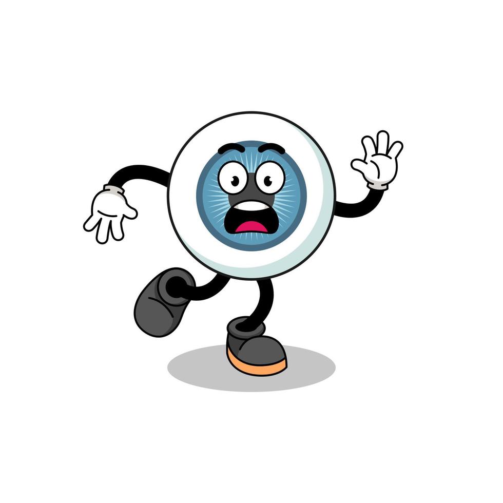 slipping eyeball mascot illustration vector