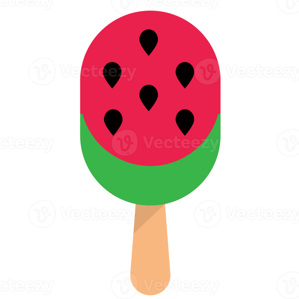 Bitten watermelon popsicle dessert, fruit ice. Ice cream on a stick png
