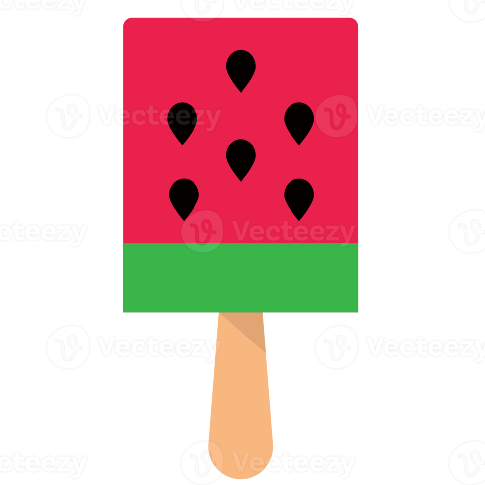 Bitten watermelon popsicle dessert, fruit ice. Ice cream on a stick png