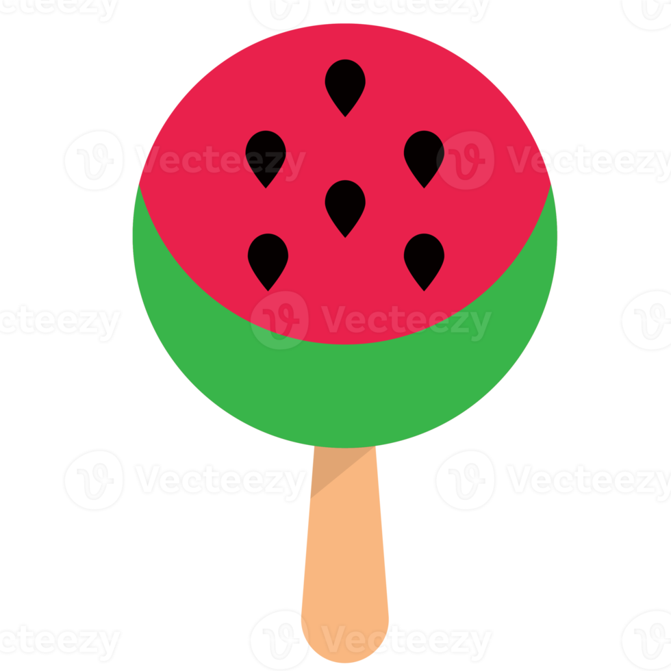 Bitten watermelon popsicle dessert, fruit ice. Ice cream on a stick png