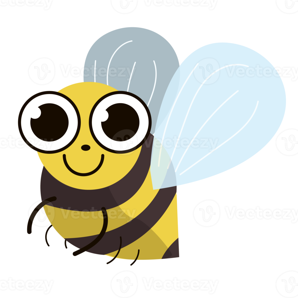 Yellow and Black Cute Cartoon bee element png
