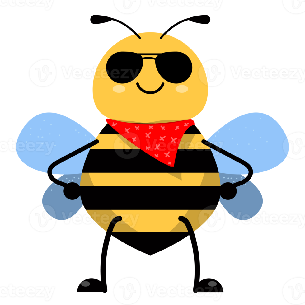 Yellow and Black Cute Cartoon bee holding heart png