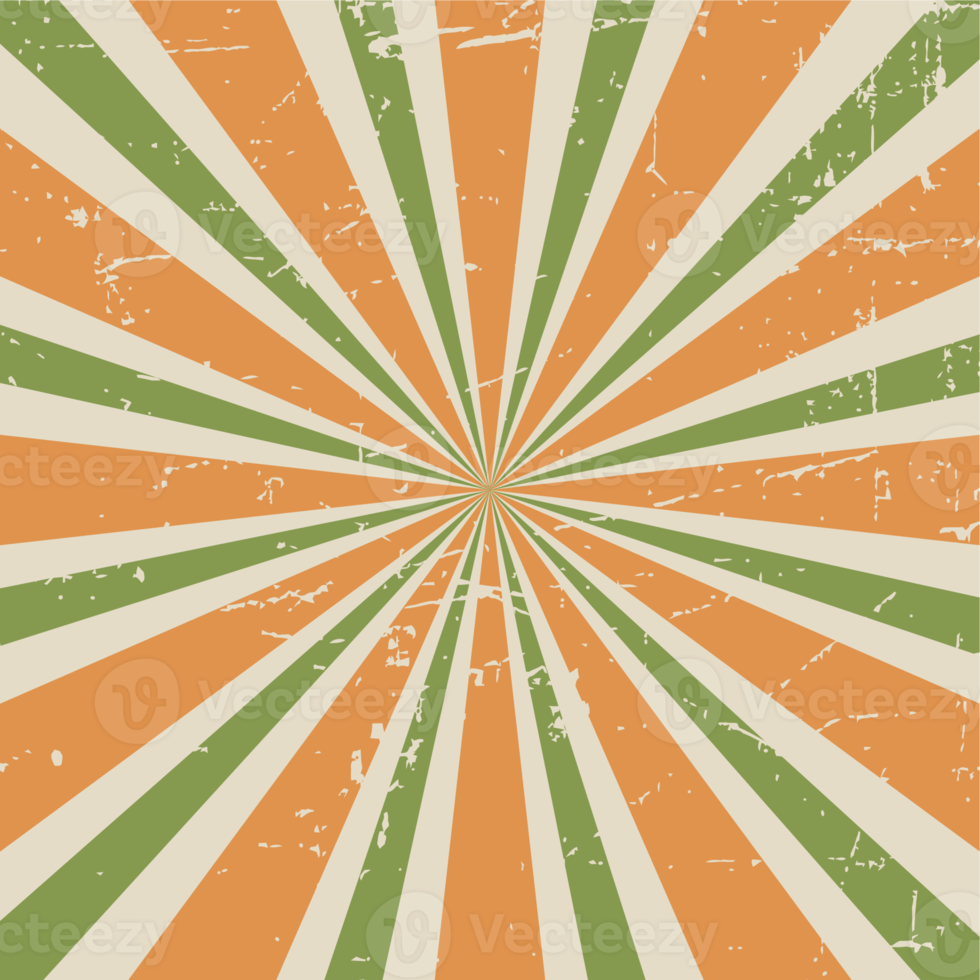 vintage retrô starburst colorido png