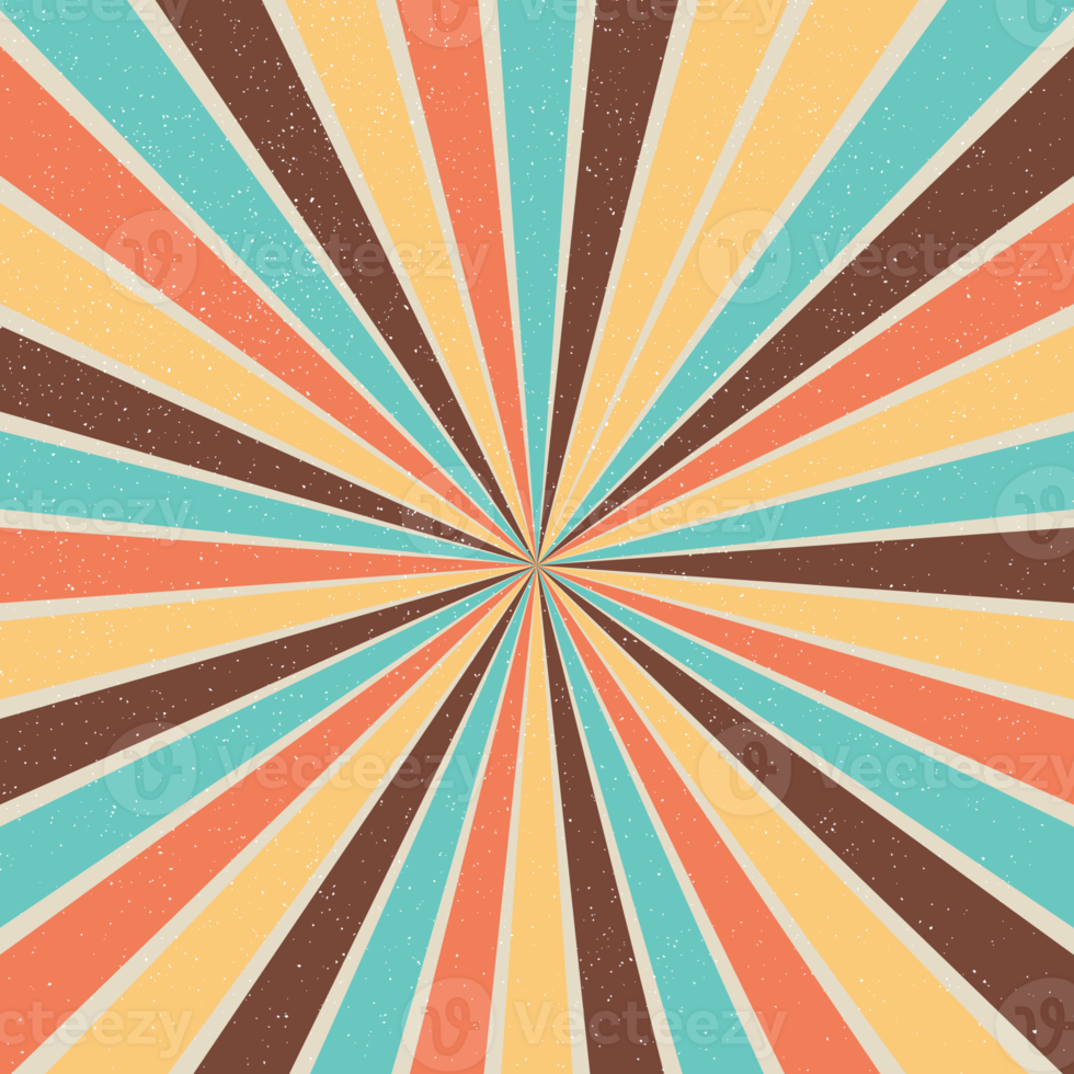 vintage retrô starburst colorido png