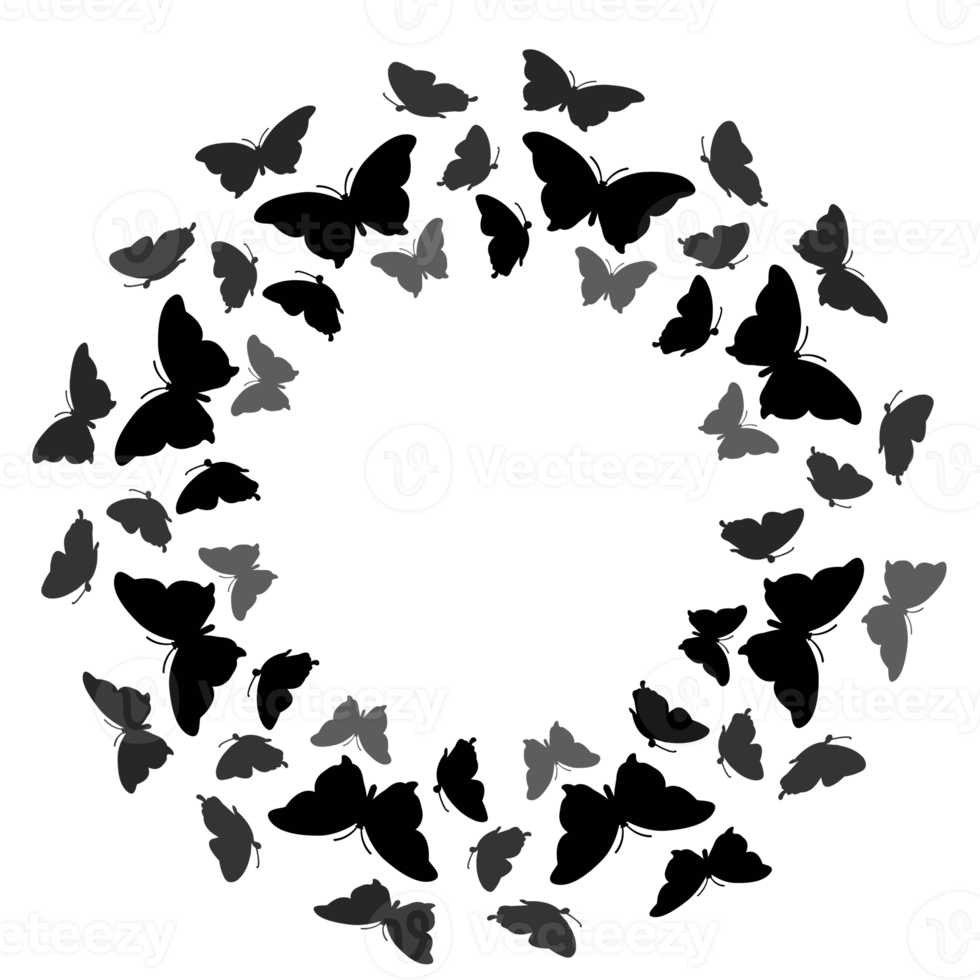 Black Beautiful butterfly element Design png