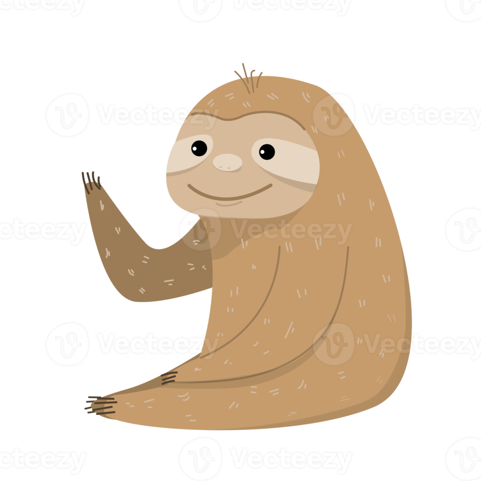 Cute sloth standing design png