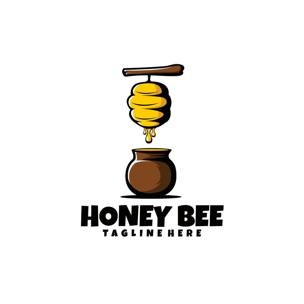 honey bee with barrel illustration vector