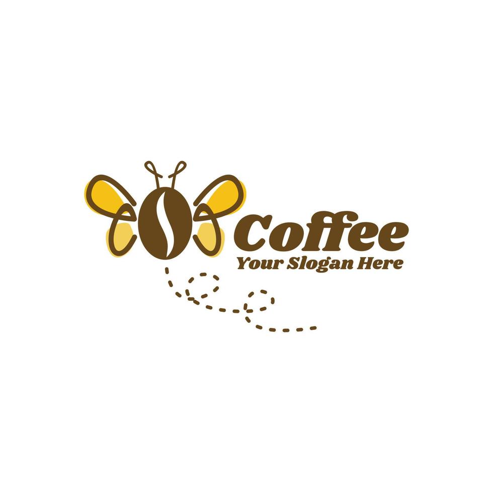 butterfly coffee logo illustration vector