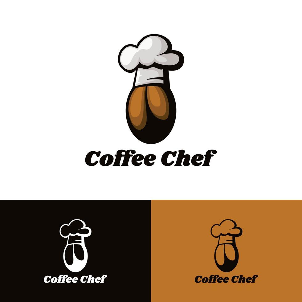 coffee chef logo set vector