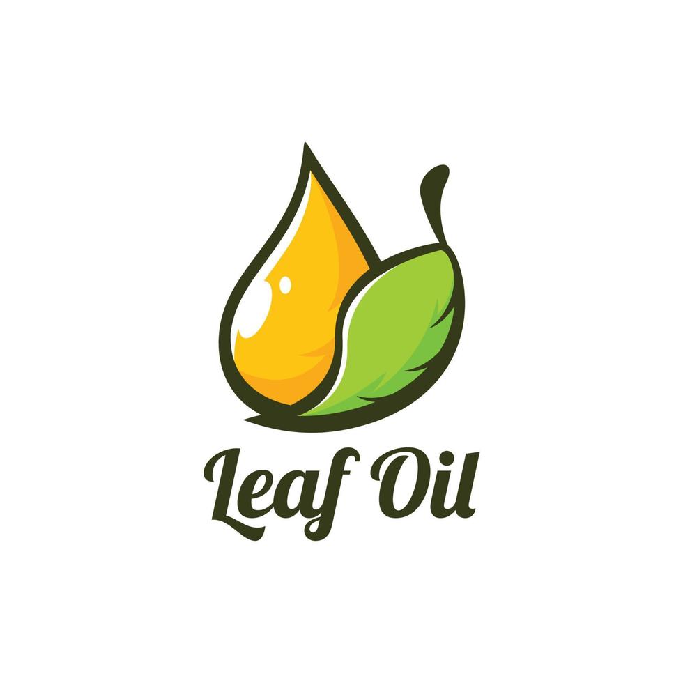 ilustración de logotipo de aceite de hoja vector