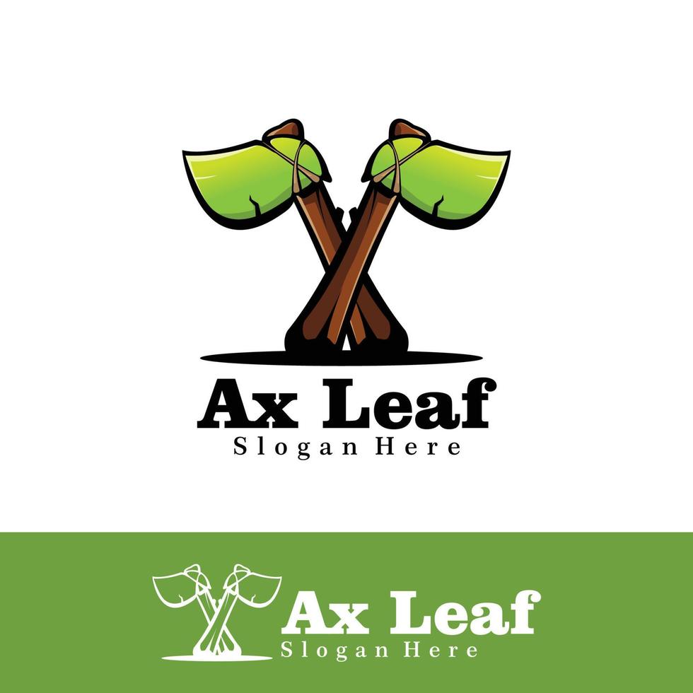 Ax leaf logo illustration vector
