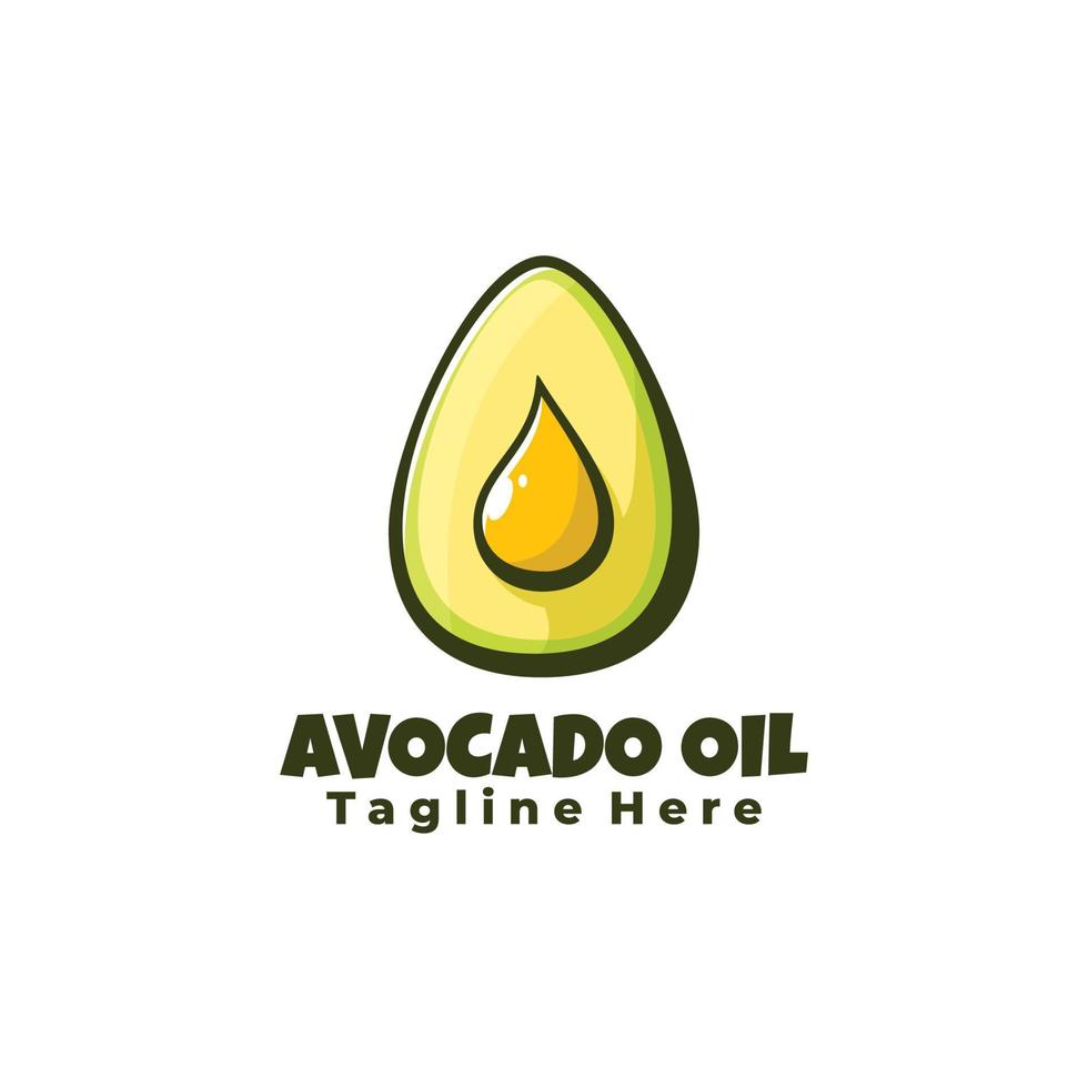 vector de logotipo de aceite de aguacate