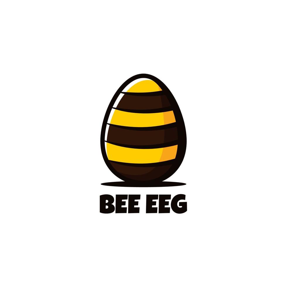 cute egg bee logo vector